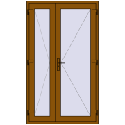 Internal doors 1200x2050 mm REHAU BASE 60 TERRACE (Т94) GOLDEN OAK two-sided