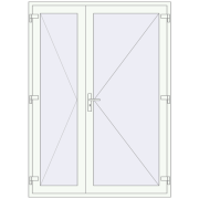 Drzwi wewnętrzne 1600x2200 mm REHAU BASE 60 TERRACE (Т94) RAL 9016 Traffic white dwustronny Drzwi wewnętrzne 1600x2200 mm REHAU BASE 60 TERRACE (Т94) RAL 9016 Traffic white dwustronny