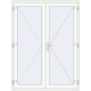Internal doors 1600x2130 mm REHAU BASE 60 (Z74) RAL 9016 Traffic white two-sided