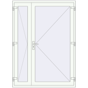 Drzwi wewnętrzne 1500x2050 mm REHAU BASE 60 TERRACE (Т94) RAL 9016 Traffic white dwustronny