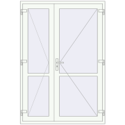 Drzwi wewnętrzne 1450x2100 mm REHAU BASE 60 TERRACE (Т94) RAL 9016 Traffic white dwustronny