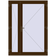 REHAU BASE 60 TERRACE (Т94) 1500x2100 mm DARK_OAK two-sided