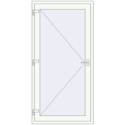 Internal doors 1000x2020 mm REHAU BASE 60 (Z74) RAL 9016 Traffic white two-sided