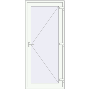 Drzwi wewnętrzne 850x2015 mm REHAU BASE 60 TERRACE (Т94) RAL 9016 Traffic white dwustronny