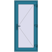 Internal doors 800x1750 mm REHAU BASE 60 (Z74) BRILLIANT_BLUE two-sided