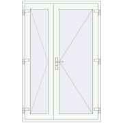 Drzwi wewnętrzne 1300x1980 mm REHAU BASE 60 (Z74) RAL 9016 Traffic white dwustronny