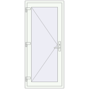 REHAU OPTIMUM 70 (Z74) 800x1800 mm RAL 9016 Traffic white dwustronny