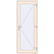 Internal doors 800x2050 mm REHAU BASE 60 (Z74) CREAME_WHITE_50L-2 two-sided
