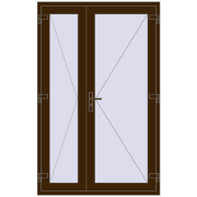 Internal doors 1300x2050 mm REHAU BASE 60 TERRACE (Т94) DARK_OAK two-sided