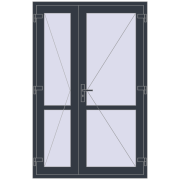 Internal doors 1300x2000 mm REHAU BASE 60 (Z74) ANTHRACITE_GREY_STRUKTURAL two-sided