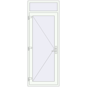 Drzwi wewnętrzne 850x2300 mm REHAU BASE 60 TERRACE (Т94) RAL 9016 Traffic white dwustronny