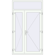 Internal doors 1300x2300 mm REHAU BASE 60 (Z74) RAL 9016 Traffic white two-sided