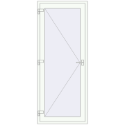 Drzwi wewnętrzne 850x2210 mm REHAU BASE 60 (Z74) RAL 9016 Traffic white dwustronny