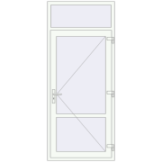 Drzwi wewnętrzne 970x2300 mm REHAU BASE 60 TERRACE (Т94) RAL 9016 Traffic white dwustronny