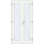 Internal doors 1000x2000 mm REHAU BASE 60 (Z74) RAL 9016 Traffic white two-sided