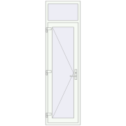 Internal doors 700x2400 mm REHAU BASE 60 TERRACE (Т94) RAL 9016 Traffic white two-sided
