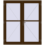 REHAU BASE 60 TERRACE (Т94) 1770x2050 mm DARK_OAK two-sided