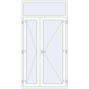 Internal doors 1300x2500 mm REHAU BASE 60 TERRACE (Т94) RAL 9016 Traffic white two-sided