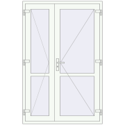 Internal doors 1300x2000 mm REHAU BASE 60 (Z74) RAL 9016 Traffic white two-sided