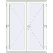 REHAU BASE 60 TERRACE (Т94) 1600x2050 mm RAL 9016 Traffic white two-sided