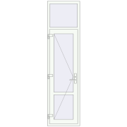 Internal doors 650x2500 mm REHAU BASE 60 TERRACE (Т94) RAL 9016 Traffic white two-sided