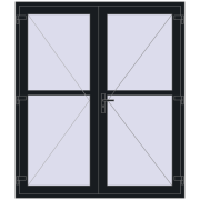 Drzwi wewnętrzne 1770x2050 mm REHAU BASE 60 TERRACE (Т94) BLACK_COOL_110L-2 dwustronny