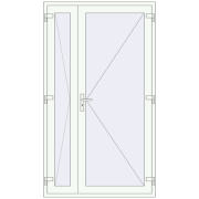 Drzwi wewnętrzne 1300x2270 mm REHAU BASE 60 (Z74) RAL 9016 Traffic white dwustronny