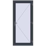 REHAU BASE 60 (Z74) 950x2120 mm ANTHRACITE_GREY_STRUKTURAL two-sided