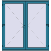 Drzwi wewnętrzne 2000x2150 mm REHAU BASE 60 (Z74) BRILLIANT_BLUE dwustronny