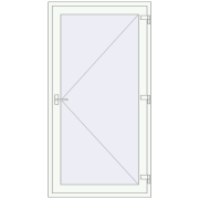 Internal doors 1075x2005 mm REHAU BASE 60 TERRACE (Т94) RAL 9016 Traffic white two-sided