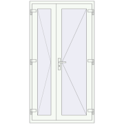 Internal doors 1090x2050 mm REHAU BASE 60 TERRACE (Т94) RAL 9016 Traffic white two-sided
