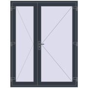 REHAU BASE 60 TERRACE (Т94) 1600x2050 mm ANTHRACITE_GREY_STRUKTURAL two-sided