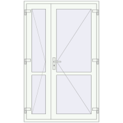 REHAU BASE 60 (Z74) 1245x2000 mm RAL 9016 Traffic white dwustronny