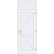 Drzwi wewnętrzne 900x2500 mm REHAU BASE 60 TERRACE (Т94) RAL 9016 Traffic white dwustronny