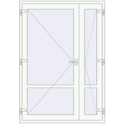 Drzwi wewnętrzne 1400x2000 mm REHAU BASE 60 TERRACE (Т94) RAL 9016 Traffic white dwustronny