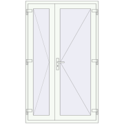 Internal doors 1240x2050 mm REHAU BASE 60 TERRACE (Т94) RAL 9016 Traffic white two-sided Internal doors 1240x2050 mm REHAU BASE 60 TERRACE (Т94) RAL 9016 Traffic white two-sided
