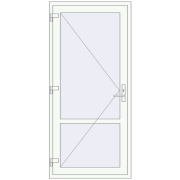 Internal doors 960x2070 mm REHAU BASE 60 TERRACE (Т94) RAL 9016 Traffic white two-sided