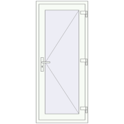Internal doors 800x1750 mm REHAU BASE 60 (Z74) RAL 9016 Traffic white two-sided