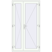 Drzwi wewnętrzne 1200x2180 mm REHAU BASE 60 (Z74) RAL 9016 Traffic white dwustronny