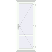 REHAU BASE 60 (Z74) 810x2050 mm RAL 9016 Traffic white two-sided
