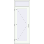 Internal doors 830x2350 mm REHAU BASE 60 TERRACE (Т94) RAL 9016 Traffic white two-sided