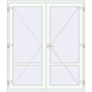 Drzwi wewnętrzne 1735x2019 mm REHAU BASE 60 TERRACE (Т94) RAL 9016 Traffic white dwustronny