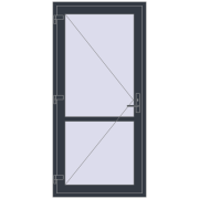 Internal doors 980x2050 mm REHAU BASE 60 (Z74) ANTHRACITE_GREY_STRUKTURAL two-sided