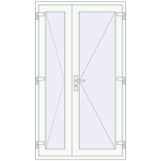 Internal doors 1150x2010 mm REHAU BASE 60 TERRACE (Т94) RAL 9016 Traffic white two-sided