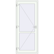 Drzwi wewnętrzne 865x2100 mm REHAU BASE 60 TERRACE (Т94) RAL 9016 Traffic white dwustronny