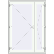 Drzwi wewnętrzne 1400x2000 mm REHAU BASE 60 TERRACE (Т94) RAL 9016 Traffic white dwustronny