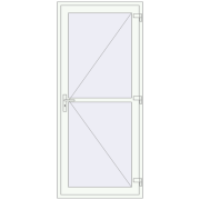 Internal doors 1000x2300 mm REHAU BASE 60 TERRACE (Т94) RAL 9016 Traffic white two-sided