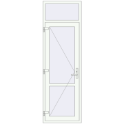 Internal doors 760x2400 mm REHAU BASE 60 TERRACE (Т94) RAL 9016 Traffic white two-sided