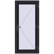 Internal doors 800x1750 mm REHAU BASE 60 (Z74) BLACK_ULTI-MATT two-sided