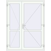 Internal doors 1550x2050 mm REHAU BASE 60 (Z74) RAL 9016 Traffic white two-sided